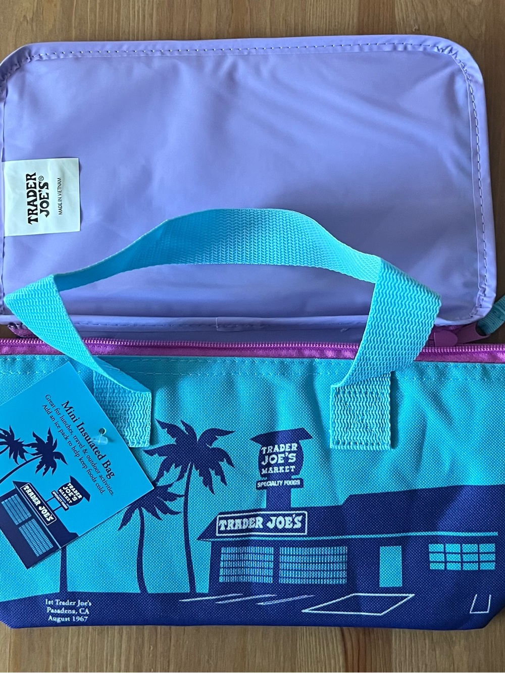 Turquoise & Lilac Mini Insulated Bag